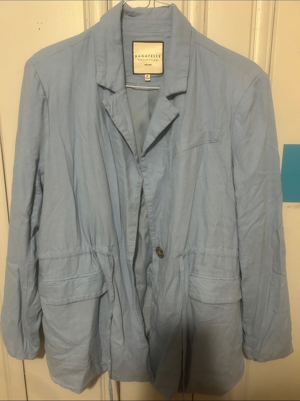 bagatelle Light Blue Drawstring Waist Jacket Size XL